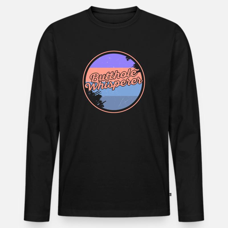 Arschloch-Flüsterer - Männer Premium Bio Langarmshirt - Schwarz