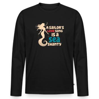 marin meme bateau pirate navigation océanique - T-shirt manches longues Premium bio Homme - noir - Devant - Nico (187cm)
