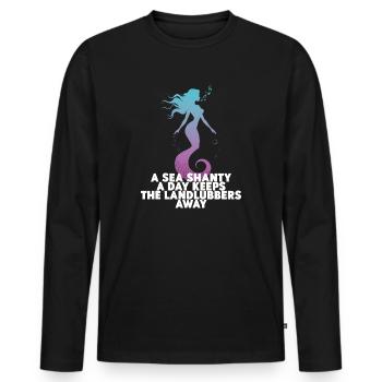 Sailor Meme Pirate Ship Ocean Sailing - Men's Premium Organic Long Sleeve Shirt - black - Front - Nico (187cm)