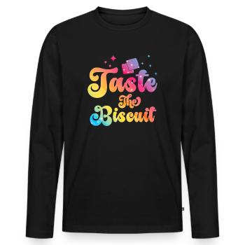 Taste The Biscuit Taste The Goodness - Men's Premium Organic Long Sleeve Shirt - black - Front - Nico (187cm)
