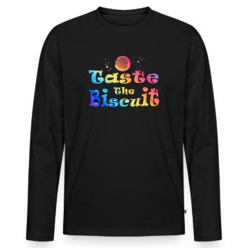 Taste The Biscuit Taste The Goodness - Men's Premium Organic Long Sleeve Shirt - black - Front - Nico (187cm)