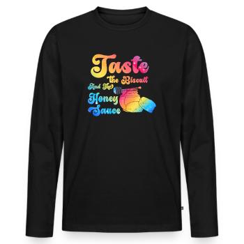 Taste The Biscuit Taste The Goodness - Men's Premium Organic Long Sleeve Shirt - black - Front - Nico (187cm)