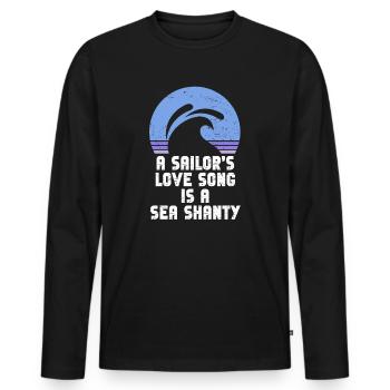 Sailor Meme Pirate Ship Ocean Sailing - Men's Premium Organic Long Sleeve Shirt - black - Front - Nico (187cm)