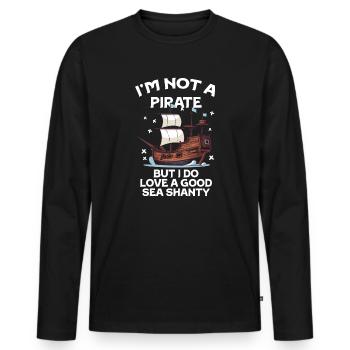 Sailor Meme Pirate Ship Ocean Sailing - Men's Premium Organic Long Sleeve Shirt - black - Front - Nico (187cm)
