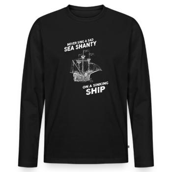 marin meme bateau pirate navigation océanique - T-shirt manches longues Premium bio Homme - noir - Devant - Nico (187cm)