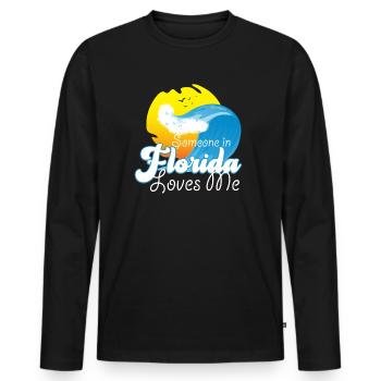 Jemand in Florida liebt mich - Männer Premium Bio Langarmshirt - Schwarz - Vorne - Nico (187cm)
