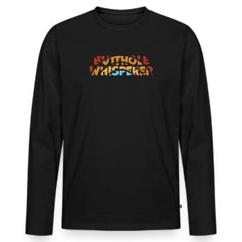 Butthole Whisperer - Men's Premium Organic Long Sleeve Shirt - black - Front - Nico (187cm)