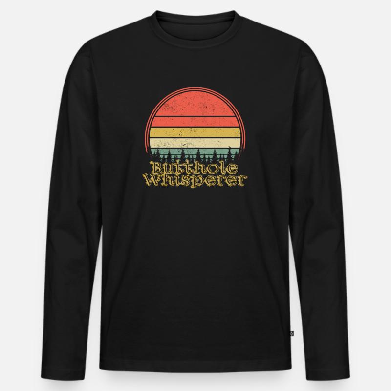 Arschloch-Flüsterer - Männer Premium Bio Langarmshirt - Schwarz
