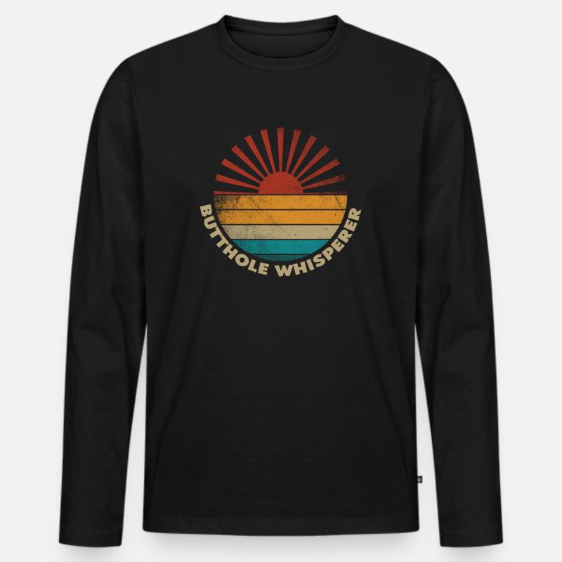 Arschloch-Flüsterer - Männer Premium Bio Langarmshirt - Schwarz