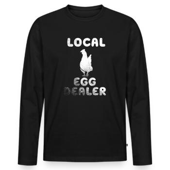 Lokaler Eierhändler Hühnerbesitzer Züchter - Männer Premium Bio Langarmshirt - Schwarz - Vorne - Nico (187cm)