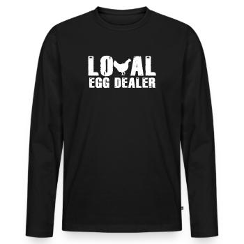 Lokaler Eierhändler Hühnerbesitzer Züchter - Männer Premium Bio Langarmshirt - Schwarz - Vorne - Nico (187cm)