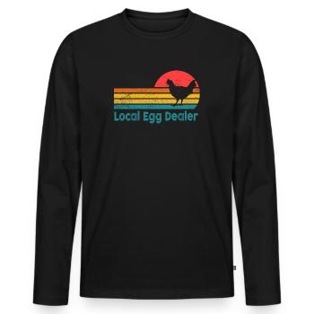 Lokaler Eierhändler Hühnerbesitzer Züchter - Männer Premium Bio Langarmshirt - Schwarz - Vorne - Nico (187cm)