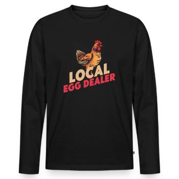Lokaler Eierhändler Hühnerbesitzer Züchter - Männer Premium Bio Langarmshirt - Schwarz - Vorne - Nico (187cm)