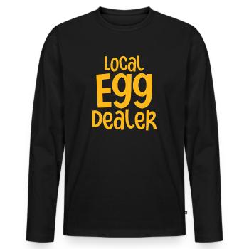 Lokaler Eierhändler Hühnerbesitzer Züchter - Männer Premium Bio Langarmshirt - Schwarz - Vorne - Nico (187cm)