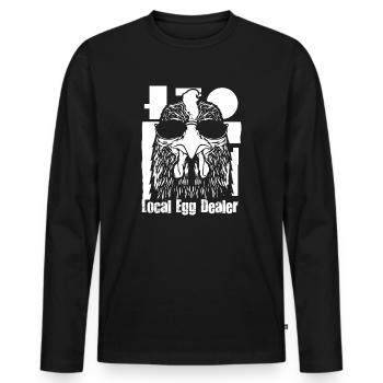 Lokaler Eierhändler Hühnerbesitzer Züchter - Männer Premium Bio Langarmshirt - Schwarz - Vorne - Nico (187cm)