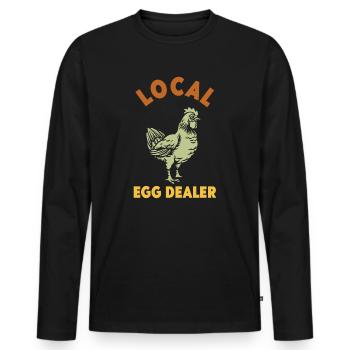 Lokaler Eierhändler Hühnerbesitzer Züchter - Männer Premium Bio Langarmshirt - Schwarz - Vorne - Nico (187cm)