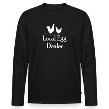Lokaler Eierhändler Hühnerbesitzer Züchter - Männer Premium Bio Langarmshirt - Schwarz - Vorne - Nico (187cm)