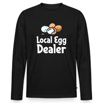 Lokaler Eierhändler Hühnerbesitzer Züchter - Männer Premium Bio Langarmshirt - Schwarz - Vorne - Nico (187cm)