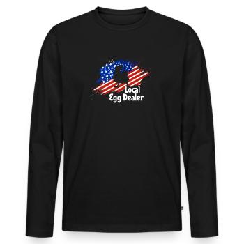 Lokaler Eierhändler Hühnerbesitzer Züchter - Männer Premium Bio Langarmshirt - Schwarz - Vorne - Nico (187cm)