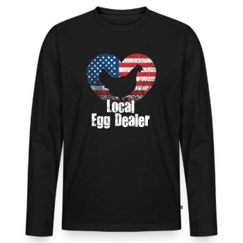 Lokaler Eierhändler Hühnerbesitzer Züchter - Männer Premium Bio Langarmshirt - Schwarz - Vorne - Nico (187cm)
