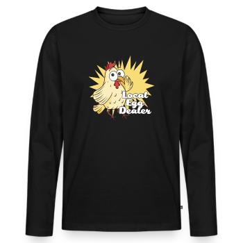 Lokaler Eierhändler Hühnerbesitzer Züchter - Männer Premium Bio Langarmshirt - Schwarz - Vorne - Nico (187cm)