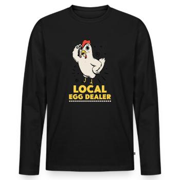 Lokaler Eierhändler Hühnerbesitzer Züchter - Männer Premium Bio Langarmshirt - Schwarz - Vorne - Nico (187cm)