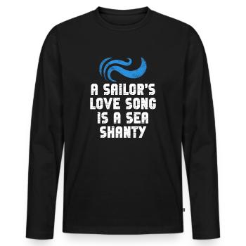 marin meme bateau pirate navigation océanique - T-shirt manches longues Premium bio Homme - noir - Devant - Nico (187cm)
