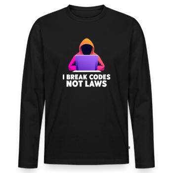 Cybersicherheitsexpertise von ethischen Hackern - Männer Premium Bio Langarmshirt - Schwarz - Vorne - Nico (187cm)
