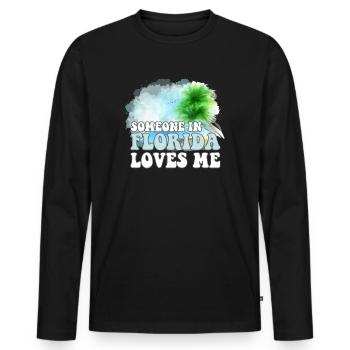 Jemand in Florida liebt mich - Männer Premium Bio Langarmshirt - Schwarz - Vorne - Nico (187cm)