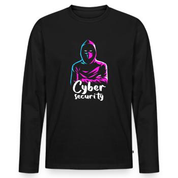 Cybersicherheitsexpertise von ethischen Hackern - Männer Premium Bio Langarmshirt - Schwarz - Vorne - Nico (187cm)
