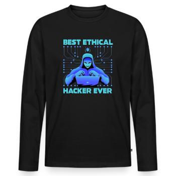 Cybersicherheitsexpertise von ethischen Hackern - Männer Premium Bio Langarmshirt - Schwarz - Vorne - Nico (187cm)