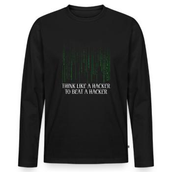 Cybersicherheitsexpertise von ethischen Hackern - Männer Premium Bio Langarmshirt - Schwarz - Vorne - Nico (187cm)