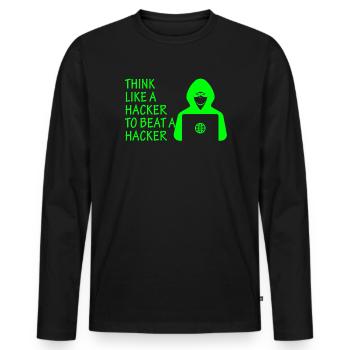 Cybersicherheitsexpertise von ethischen Hackern - Männer Premium Bio Langarmshirt - Schwarz - Vorne - Nico (187cm)