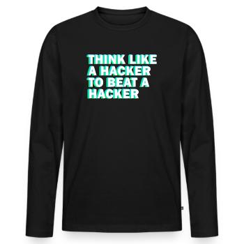 Cybersicherheitsexpertise von ethischen Hackern - Männer Premium Bio Langarmshirt - Schwarz - Vorne - Nico (187cm)