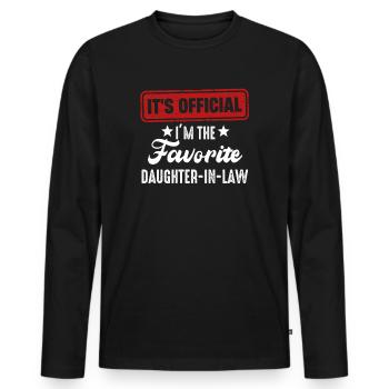 Je suis la belle-fille préférée - T-shirt manches longues Premium bio Homme - noir - Devant - Nico (187cm)