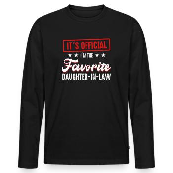 Je suis la belle-fille préférée - T-shirt manches longues Premium bio Homme - noir - Devant - Nico (187cm)