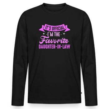 Je suis la belle-fille préférée - T-shirt manches longues Premium bio Homme - noir - Devant - Nico (187cm)