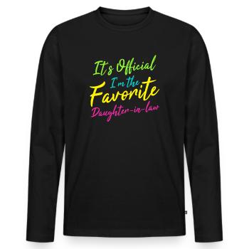 Je suis la belle-fille préférée - T-shirt manches longues Premium bio Homme - noir - Devant - Nico (187cm)