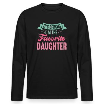 C’est officiel Je suis la fille préférée - T-shirt manches longues Premium bio Homme - noir - Devant - Nico (187cm)