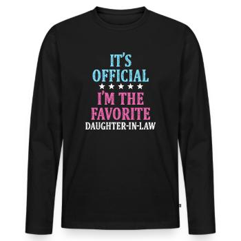 Je suis la belle-fille préférée - T-shirt manches longues Premium bio Homme - noir - Devant - Nico (187cm)