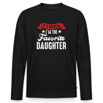 It's Official I'm The Favorite Daughter - Men's Premium Organic Long Sleeve Shirt - black - Front - Nico (187cm)