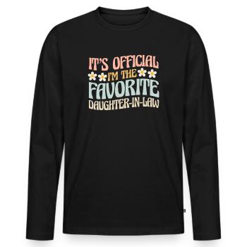 Je suis la belle-fille préférée - T-shirt manches longues Premium bio Homme - noir - Devant - Nico (187cm)