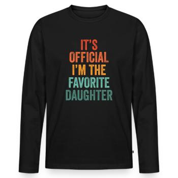 C’est officiel Je suis la fille préférée - T-shirt manches longues Premium bio Homme - noir - Devant - Nico (187cm)