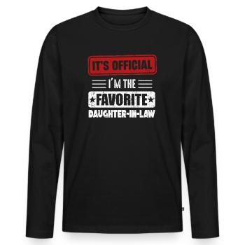 Je suis la belle-fille préférée - T-shirt manches longues Premium bio Homme - noir - Devant - Nico (187cm)