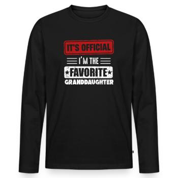 Je suis la petite-fille préférée - T-shirt manches longues Premium bio Homme - noir - Devant - Nico (187cm)