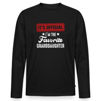 Je suis la petite-fille préférée - T-shirt manches longues Premium bio Homme - noir - Devant - Nico (187cm)