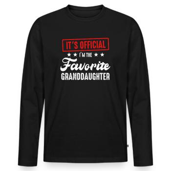 Je suis la petite-fille préférée - T-shirt manches longues Premium bio Homme - noir - Devant - Nico (187cm)