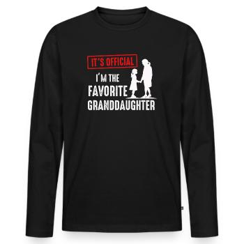 Je suis la petite-fille préférée - T-shirt manches longues Premium bio Homme - noir - Devant - Nico (187cm)