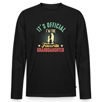 Je suis la petite-fille préférée - T-shirt manches longues Premium bio Homme - noir - Devant - Nico (187cm)