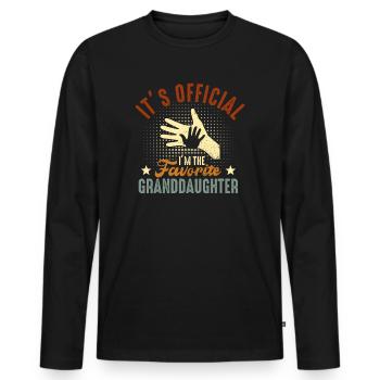 Je suis la petite-fille préférée - T-shirt manches longues Premium bio Homme - noir - Devant - Nico (187cm)